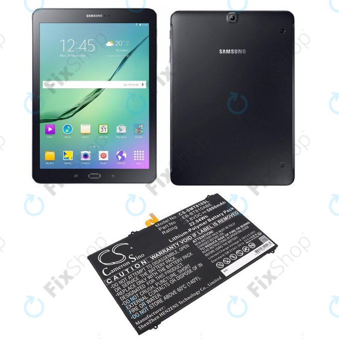 Batterie pour Samsung Galaxy Tab S2, 5800mAh, Li-Pol, 3.8V, EB-BT810ABE, HQ