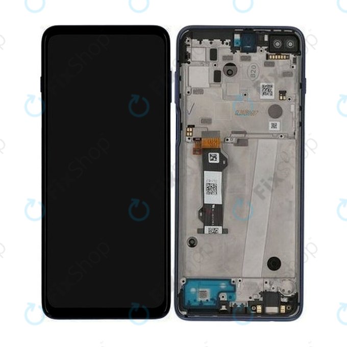 Motorola Moto G 5G Plus XT2075 - Écran LCD + Écran Tactile + Cadre (Bleu Surf) - 5D68C16996 Genuine Service Pack