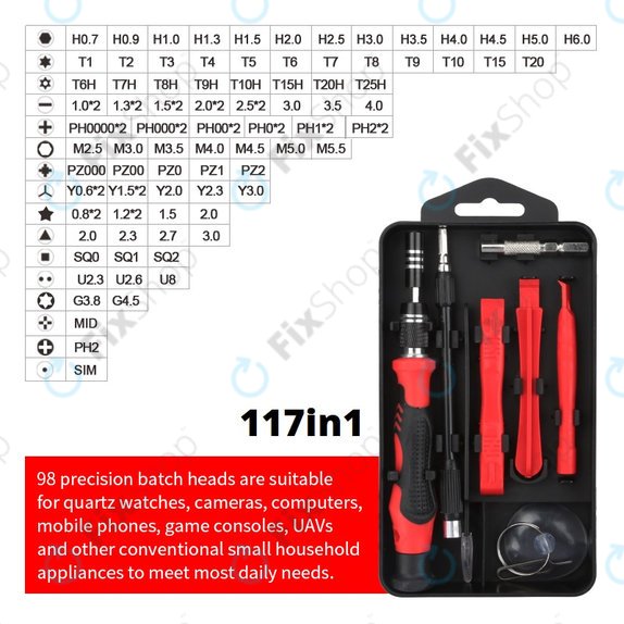 Kingsdun - Jeu de tournevis professionnels pour iPhone 117in1 (Édition Rouge)