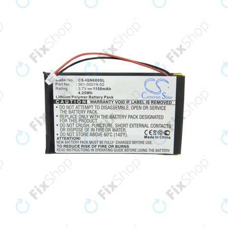 Batterie pour Garmin Nüvi 660, 660 FM, 1150mAh, Li-Pol, 3.7V, 361-00019-02, HQ