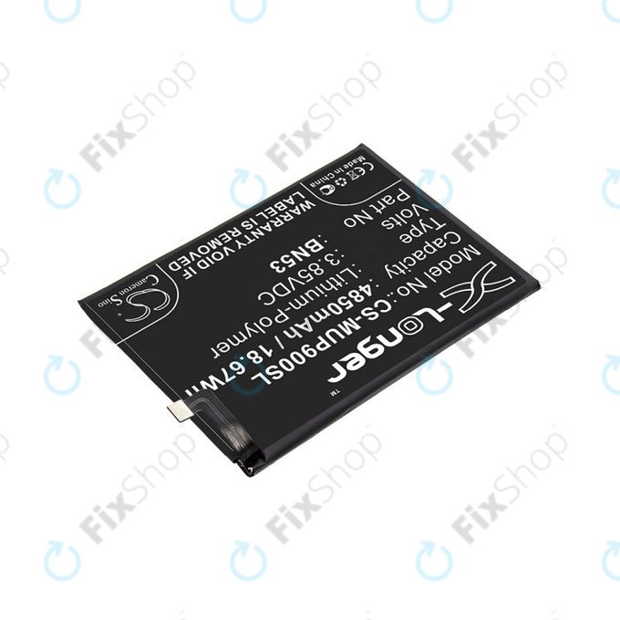 Batterie pour Xiaomi Redmi Note 9 Pro, 4850mAh, Li-Pol, 3.85 V, BN53, HQ