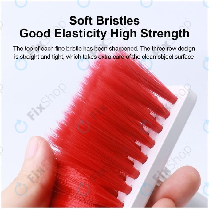 Brosse de nettoyage multifonctionnelle + stylo de nettoyage + extracteur de clé (rouge)