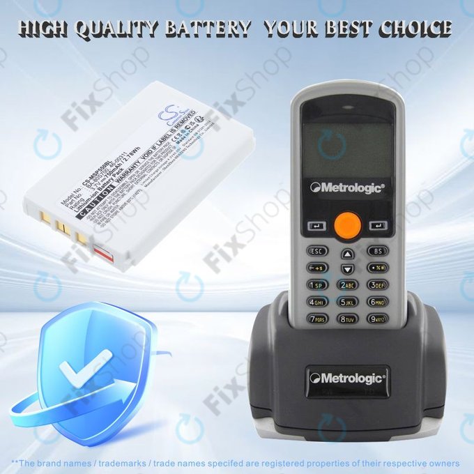 Batterie pour Cipherlab 8300-L, Metrologic MK5502, 750mAh, Li-Ion, 3.7V, BA-80S700, HQ