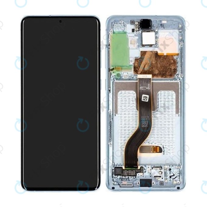 Samsung Galaxy S20 Plus G985F - Écran LCD + Écran Tactile + Cadre (Bleu Nuage) - GH82-22134D, GH82-22145D Genuine Service Pack