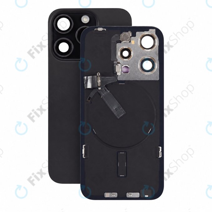 Verre de coque arrière pour iPhone 15 Pro, Black Titanium, Pulled A