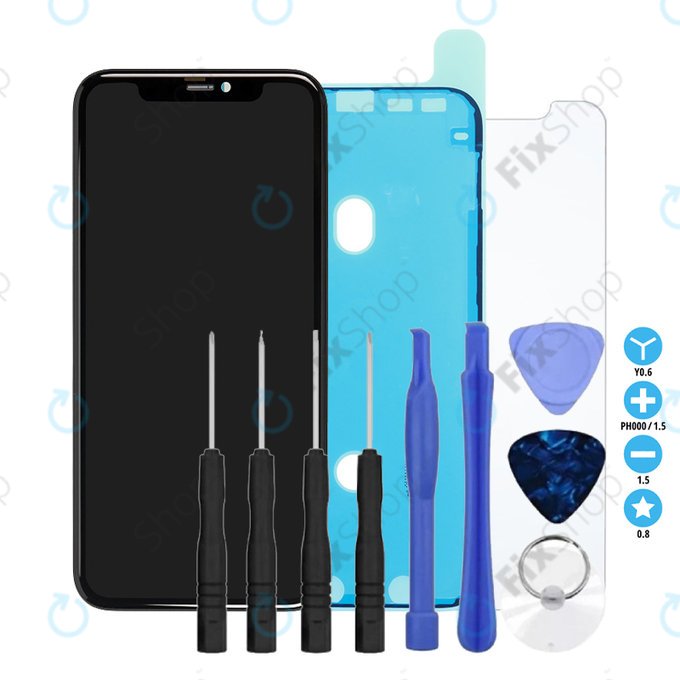 Apple iPhone 11 - Écran LCD + Écran tactile + Cadre Refurbished + Adhésif pour LCD + Verre trempé + Kit d'outils - Multipack