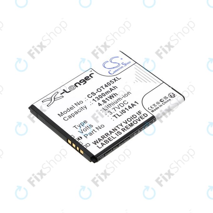 Batterie pour Alcatel OneTouch Evolve, 1300mAh, Li-Ion, 3.7V, TLi014A1, HQ