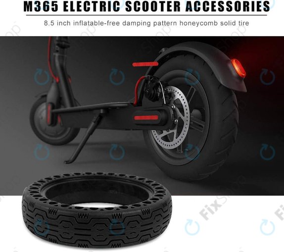 Xiaomi Mi Electric Scooter 1S, 2 M365, Essential, Pro, Pro 2 - Pneu sans chambre a air complet durable (Type 2) (Black)