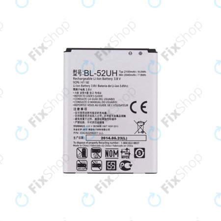 LG L70 D320N, Spirit H440, L65 D280 - Batterie BL-52UH 2100mAh