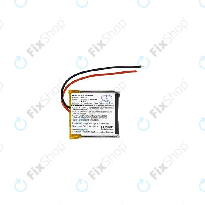 JBL Synchros S400BT, Tune 500BT, 600BT - Batterie P062831 600mAh HQ