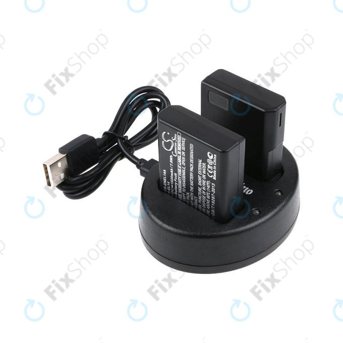 2 batteries avec chargeur pourNikon Coolpix P7000, P7700, D3100, D3200, D5100, 1030mAh, Li-Ion, 7.4V, EN-EL14, HQ