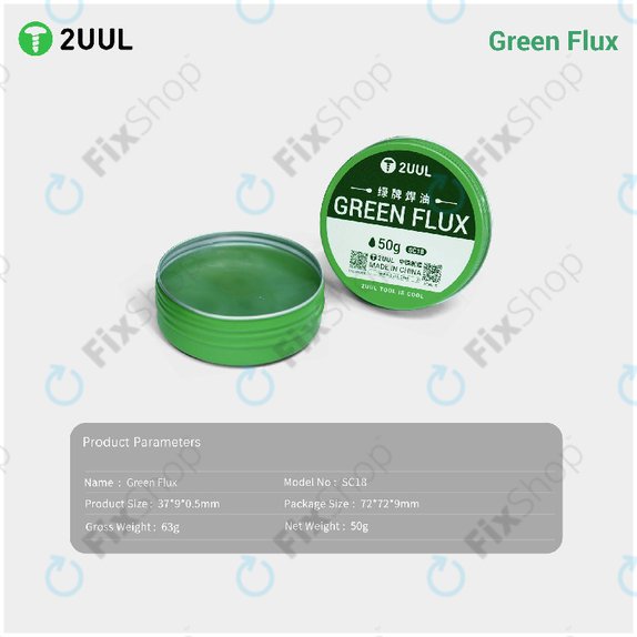 Flux de soudure, Vert, 2UUL SC18