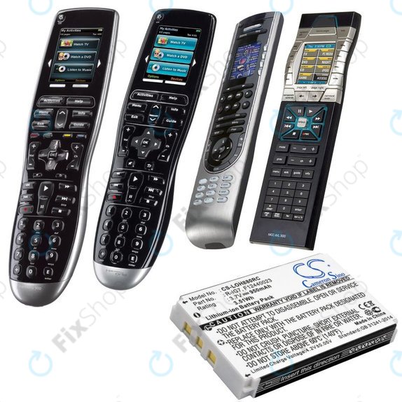 Batterie pour Logitech Harmony 720, 780, 880, 890, 900, 950mAh, Li-Ion, 3.7V, R-IG7, HQ