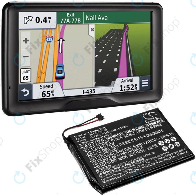 Batterie pour Garmin Nüvi 2757, 1500mAh, Li-Ion, 3.7V, 361-00066-00, HQ