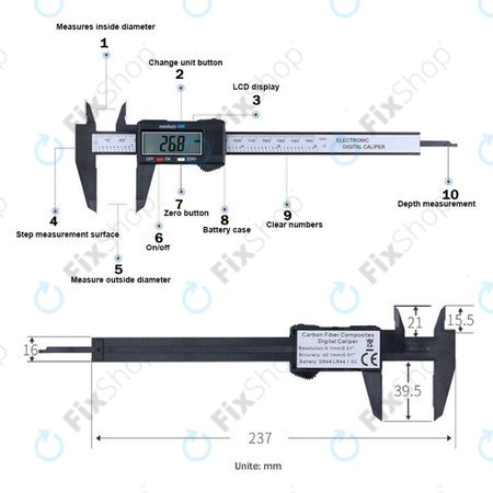 ProStormer - Outil de mesure en plastique (150mm)