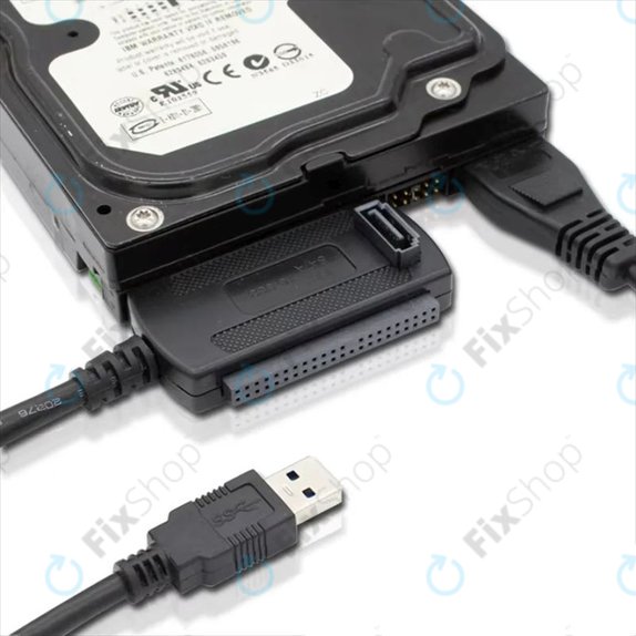 Adaptateur USB 2.0 vers IDE / SATA pour HDD/SSD 2,5" et 3,5", avec alimentation EU