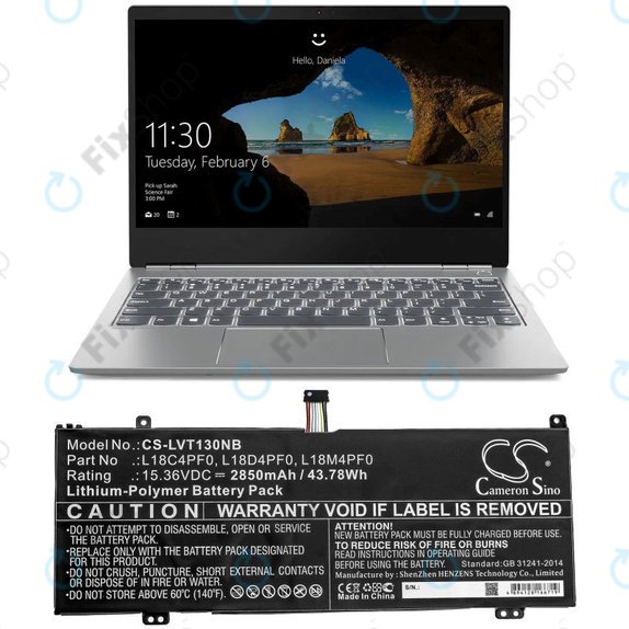 Batterie pour Lenovo ThinkBook 13s, 14s, 2850mAh, Li-Pol, 15.36V, L18C4PF0, HQ