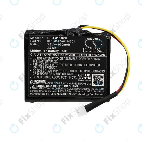 Batterie pour TomTom Via 1405, 900mAh, Li-Ion, 3.7V, 6027A0114501, HQ