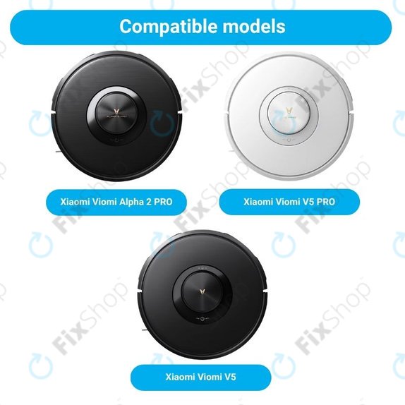 Kit de pièces de rechange pour Xiaomi Viomi Alpha 2 PRO, V5 PRO, V5 (2x Brosses principales, 4x Filtres, 4x Brosses latérales, 4x Lingettes de lavage, 4x Sacs à poussière)