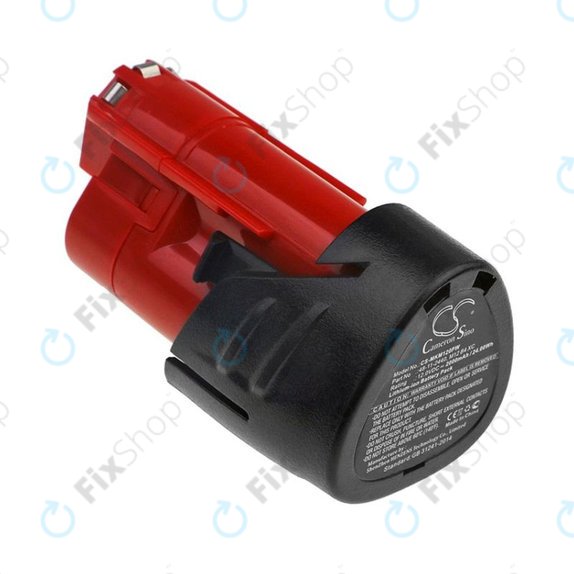 Batterie pour Milwaukee C12, M12, 2000mAh, Li-Ion, 12V, 48-11-2440, HQ
