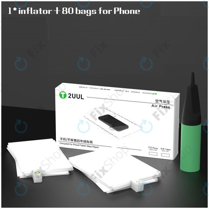 2UUL - Presse à air pour réparation de vitre de téléphone (80 sacs)