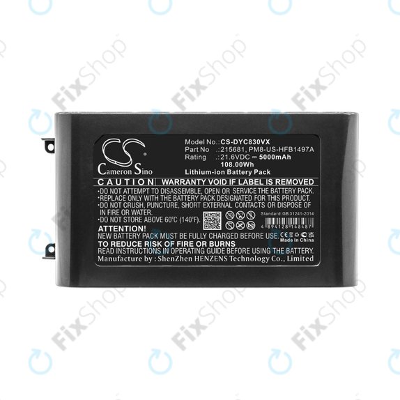 Dyson V8 - Batterie 215681, PM8-US-HFB1497A Li-Ion 5000mAh HQ