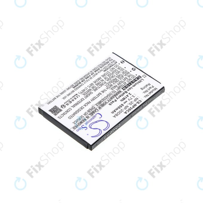 Batterie pour Casio Exilim Card Ex-S880, 650mAh, Li-Ion, 3.7V, NP-20, HQ