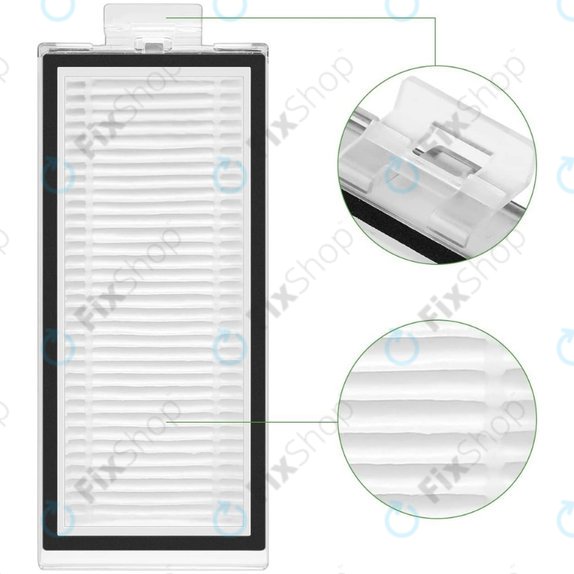 Kit de pièces de rechange pour Xiaomi Roborock Q7+, Q7 Max, Q7 Max+ (1x Brosse principale, 2x Filtre, 2x Brosse latérale – blanche)