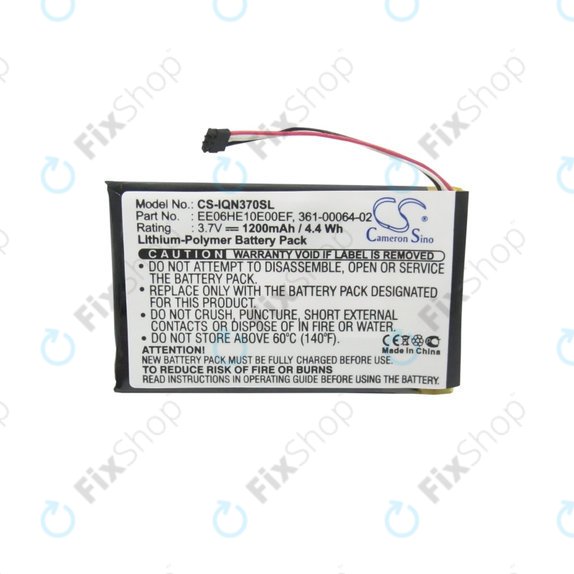 Garmin Nuvi 3700, 3760, 3760T, 3790, 3790T - Batterie 361-00046-02, 361-00064-02, EE06HE10E00EF 1200mAh HQ
