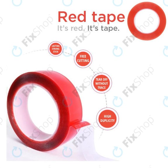 Magic RED Tape - Ruban Adhésif Double Face - 1mm x 25m (Transparent)
