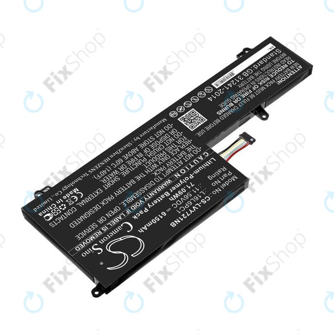 Batterie pour Lenovo Yoga 720-15, 6150mAh, Li-Pol, 11.56V, L16L6PC1, HQ
