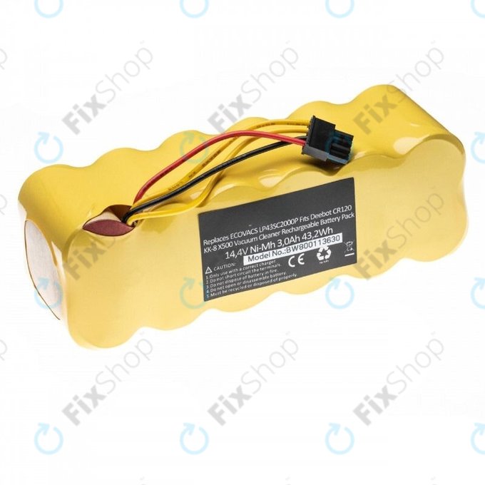 Ecovacs Deebot CR120, KK-8, X500 - Batterie LP43SC2000P Ni-MH 14.4V 3000mAh