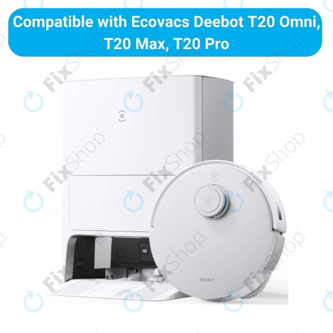 Kit de pièces de rechange pour Ecovacs T20, T20 Max, T20 Pro (1x Brosse principale, 2x Filtre, 2x Brosse latérale – blanche)