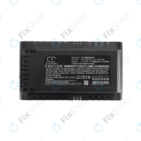 Samsung Jet 75, 75 Multi, 75 Premium, VS70, 90, VS9000 - Batterie VCA-SBT90, VCA-SBT90E, DJ96-00221A Li-Ion 21.6V 2000mAh HQ