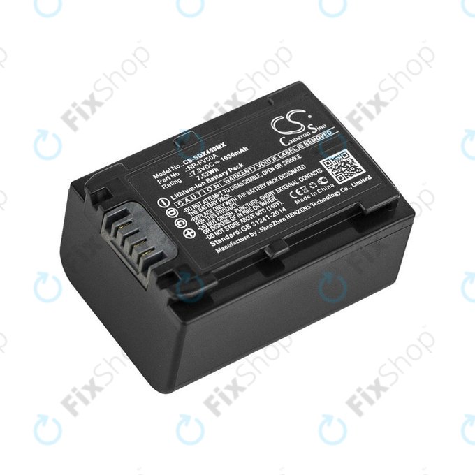Batterie pour Sony FDR-AX33, 40, 45, 53, 60, 700, P33, HDR-CX450, 625, 1030mAh, Li-Ion, 7.3V, NP-FV50A, HQ