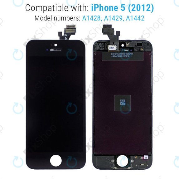 Écran pour iPhone 5, Black, Tactile avec cadre
