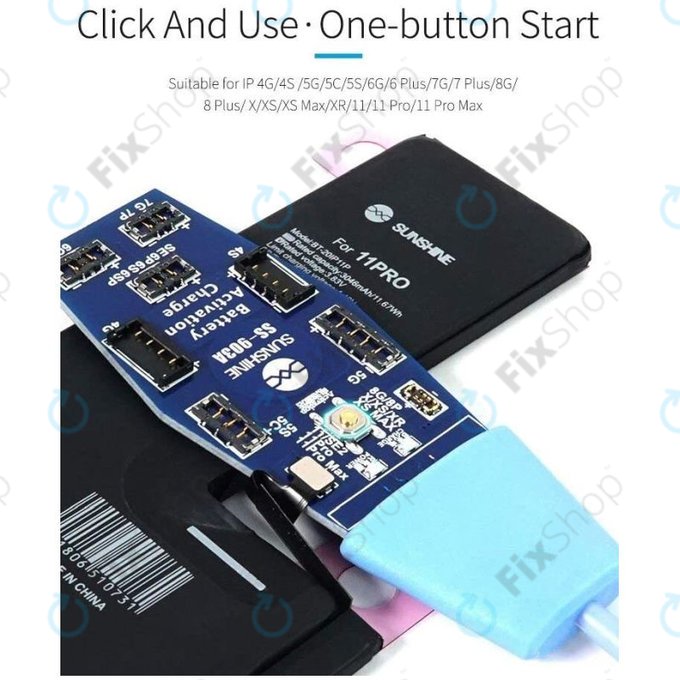 Sunshine SS-903A - Carte d'activation et de chargement de batterie USB pour iPhone 4 - 11 Pro Max