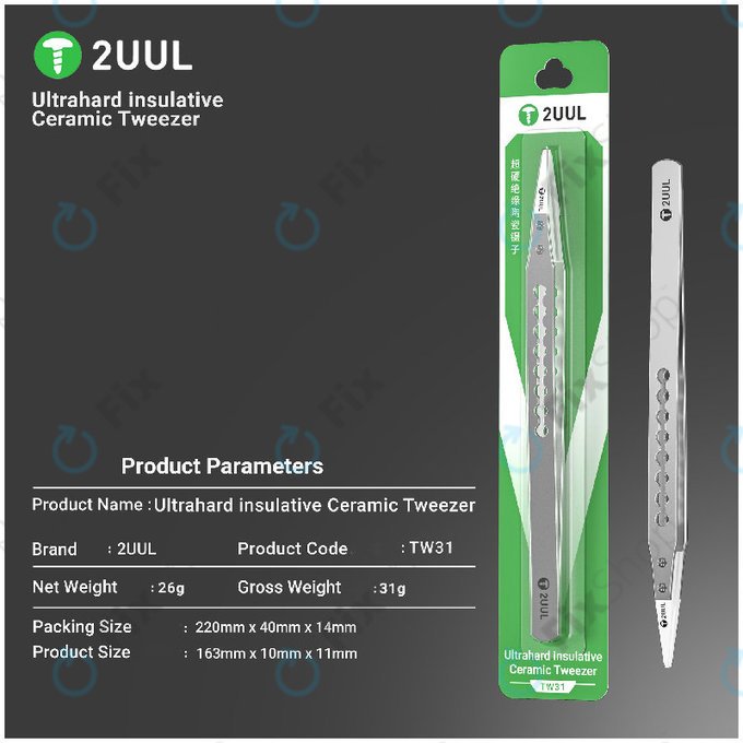 Pincette de précision, isolée en céramique, 2UUL TW31