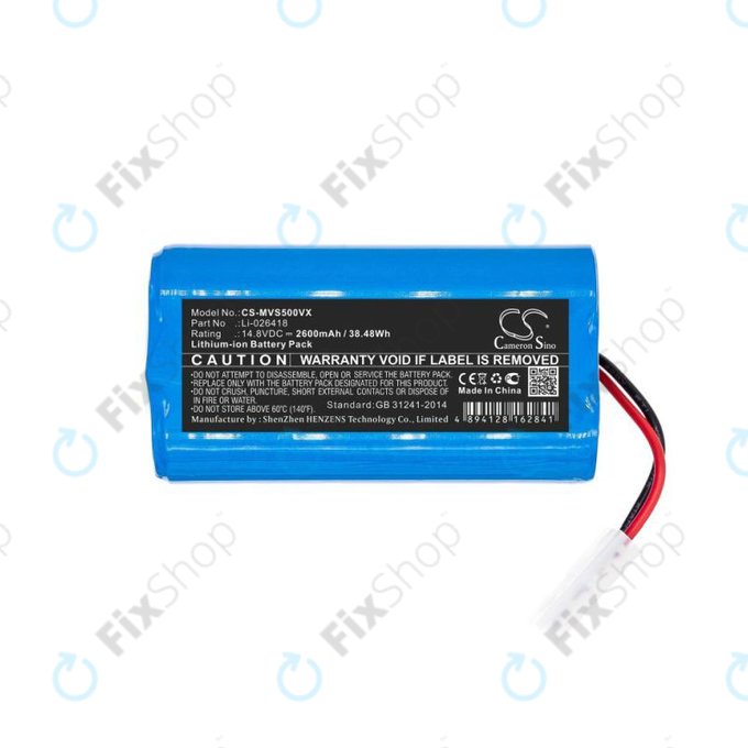 Xiaomi Mijia G1, série Flyco FC, myVacBot SN500, série Panasonic MC, Phicomm X3, série Puppy R - Batterie Li-026418 2600mAh HQ