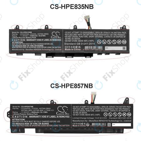 Batterie pour HP ZBook Firefly 15 G7, G8, EliteBook 855 G7, G8, 850 G7, G8, 4600mAh, Li-Pol, 11.55V, CC03053XL, HQ