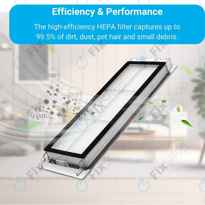 Xiaomi Roborock S5, S5 Max, S6, S6 MaxV, S6 Pure, E4, E5, Mijia 1S, Mi Robot Vacuum Mop 1S, Xiaowa E2, E3, Lite C10 - Filtre anti-poussière (2pcs)