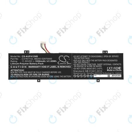 Batterie pour Asus VivoBook Flip 14 Tp412fa/ua, 3550mAh, Li-Pol, 11.55V, C31N1733, HQ