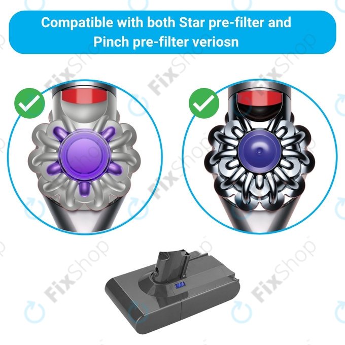 Dyson V8 - Batterie 215681, PM8-US-HFB1497A Li-Ion 21.6V 3000mAh
