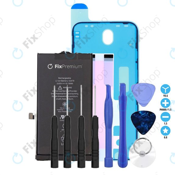Apple iPhone 12, 12 Pro - Batterie 2815mAh FixPremium + Adhésif pour Batterie + Adhésif pour LCD + Kit d'outils - Multipack