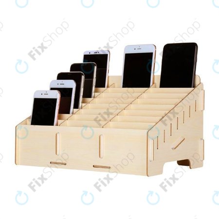 Boîte de rangement pour 24 téléphones portables pour atelier (en bois)