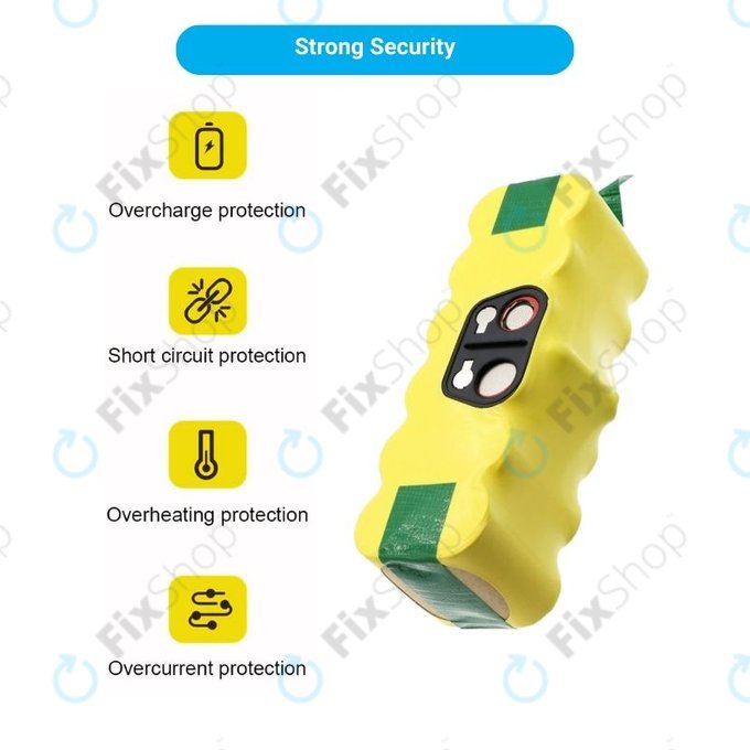 iRobot Roomba 500, 600, 700, 800, 900-series, R3, Scooba 450, Vileda 137173 - Batterie 11702, GD-Roomba-500, VAC-500NMH-33 14.4V 2800mAh HQ