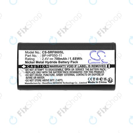 Batterie pour Sony MDR, BP-HP550-11, Ni-MH, 2.4V, 700mAh, HQ