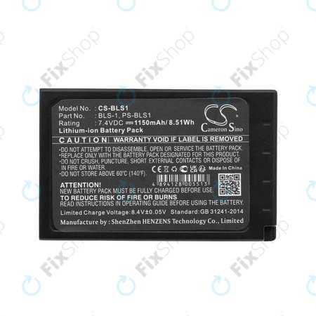 Batterie pour Olympus E-400, 1150mAh, Li-Ion, 7.4V, PS-BLS1, HQ