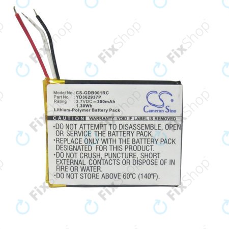 Batterie pour GoPro Wifi Remote, 350mAh, Li-Pol, 3.7V, YD362937P, HQ