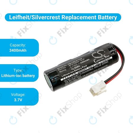 Leifheit Dry&Clean 51000, 51002, 51113, 51114 - Batterie BFN18650 1S1P Li-Ion 3.7V 3400mAh HQ